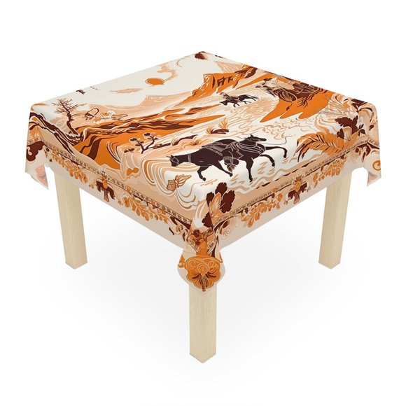 Cowgirl Tablecloth | Boho Tablecloth | Vintage Tablecloth | Rectangle Square - Picture 7 of 9